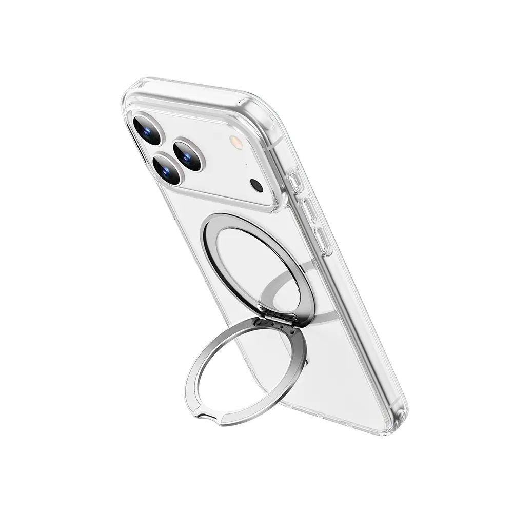 iPhone 17 Pro MagSafe Uyumlu Standlı Şeffaf Kılıf - Wiwu iShield Ultra Crystal