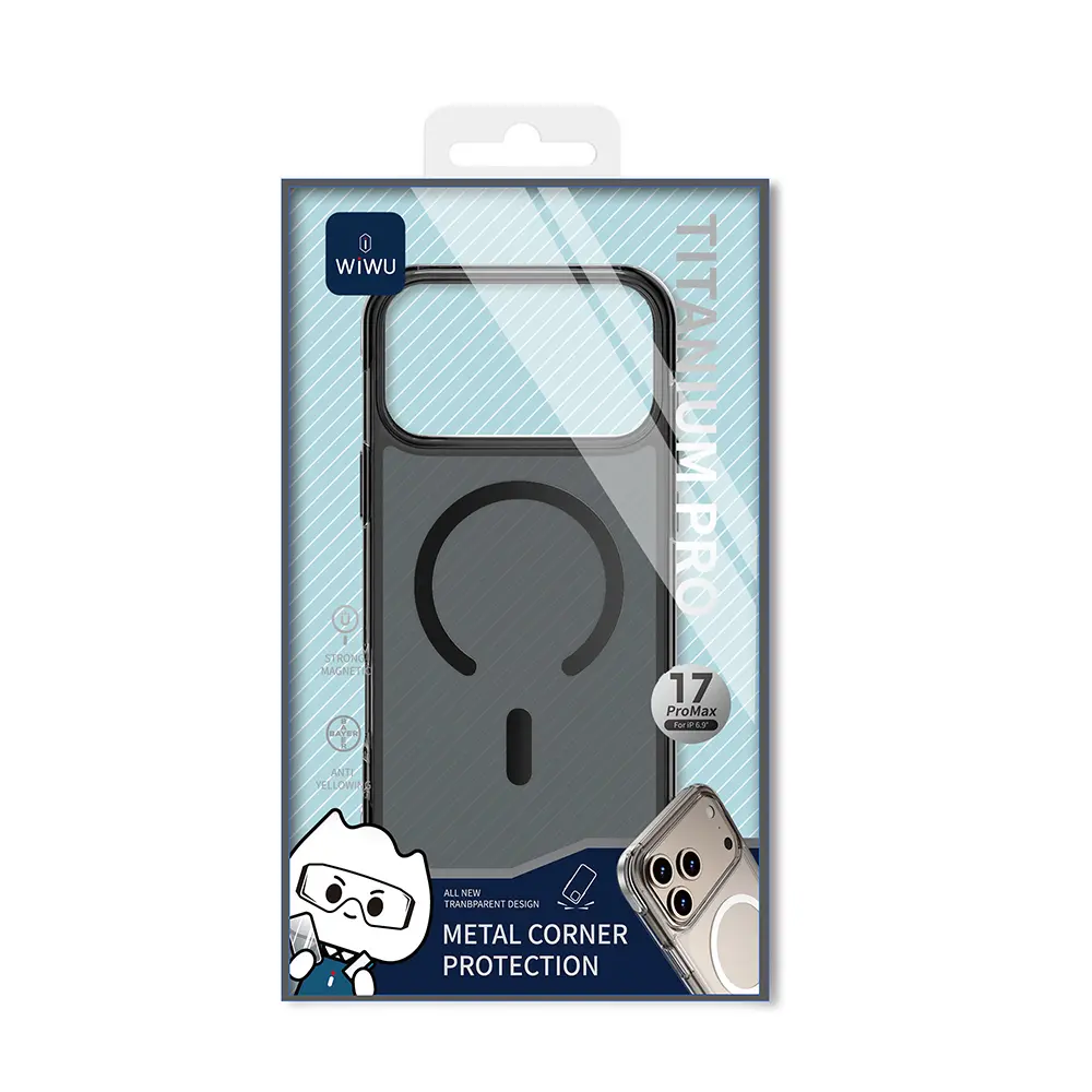 iPhone 17 Pro MagSafe Uyumlu Şeffaf Kılıf - Wiwu Titanium Pro