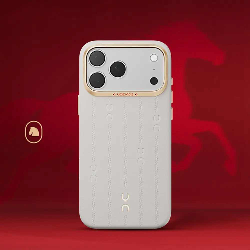 iPhone 17 Pro MagSafe Uyumlu Deri Dokulu Kılıf - Udemos Wind