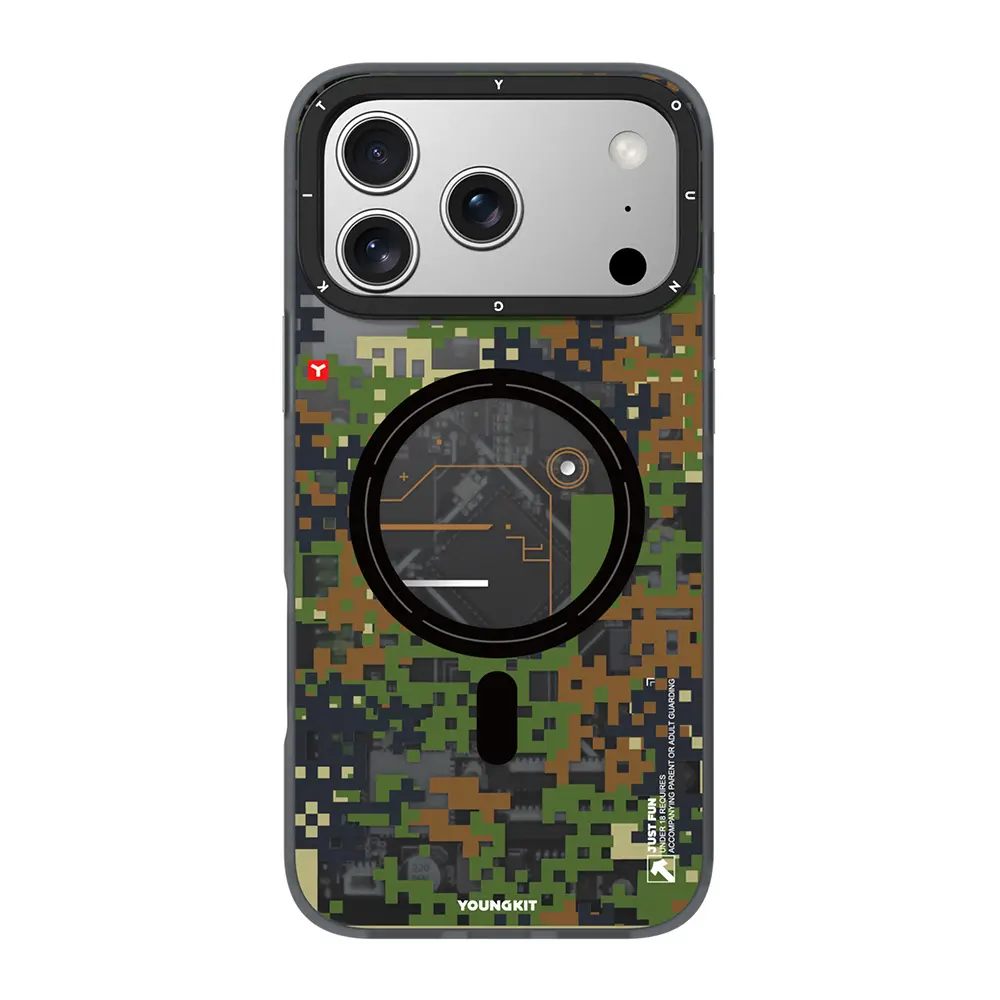 iPhone 17 Pro MagSafe Uyumlu Kamuflaj Desenli Kılıf - Youngkit Camouflage Sykell