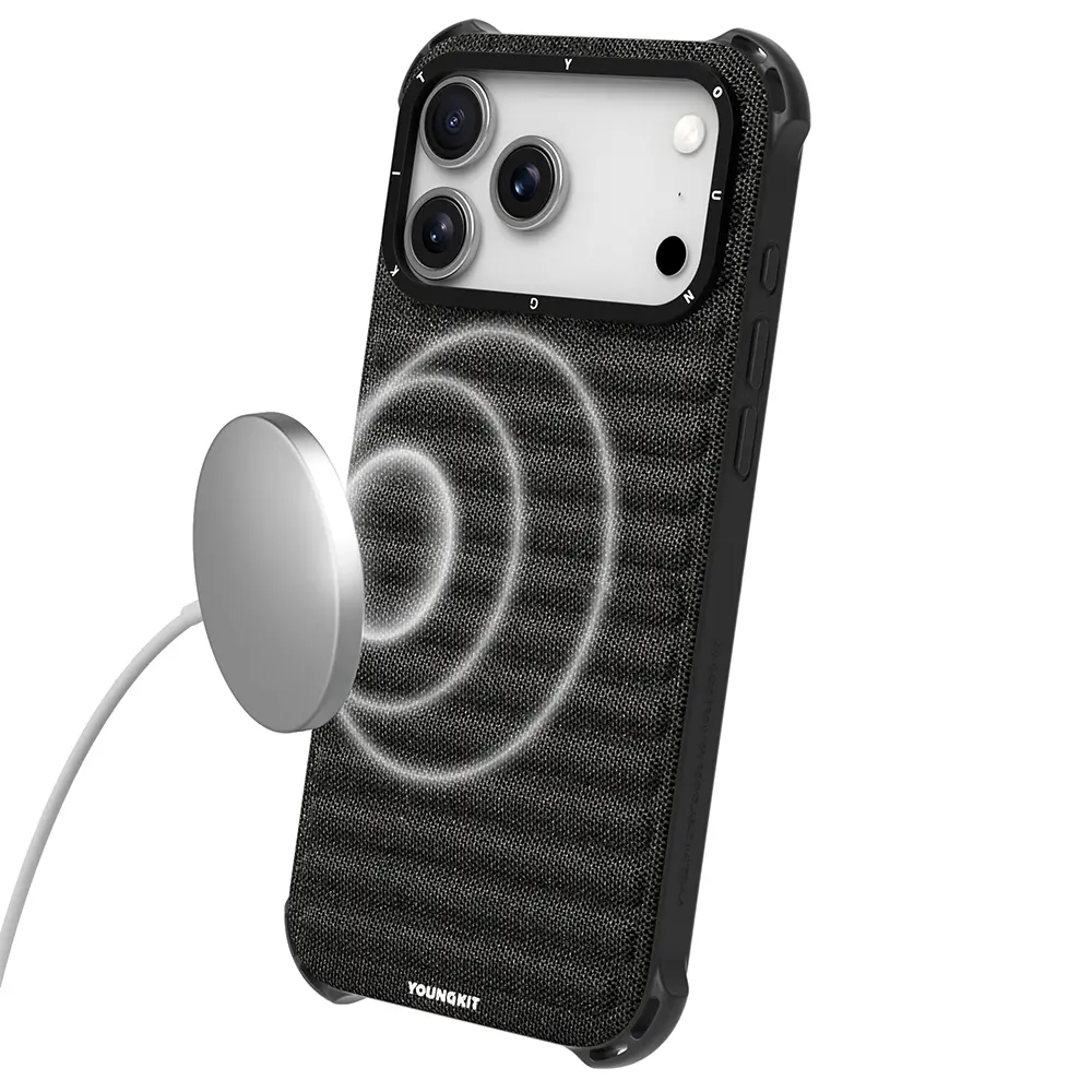 iPhone 17 Pro MagSafe Uyumlu Kumaş Kaplama Kılıf - Youngkit Canvas