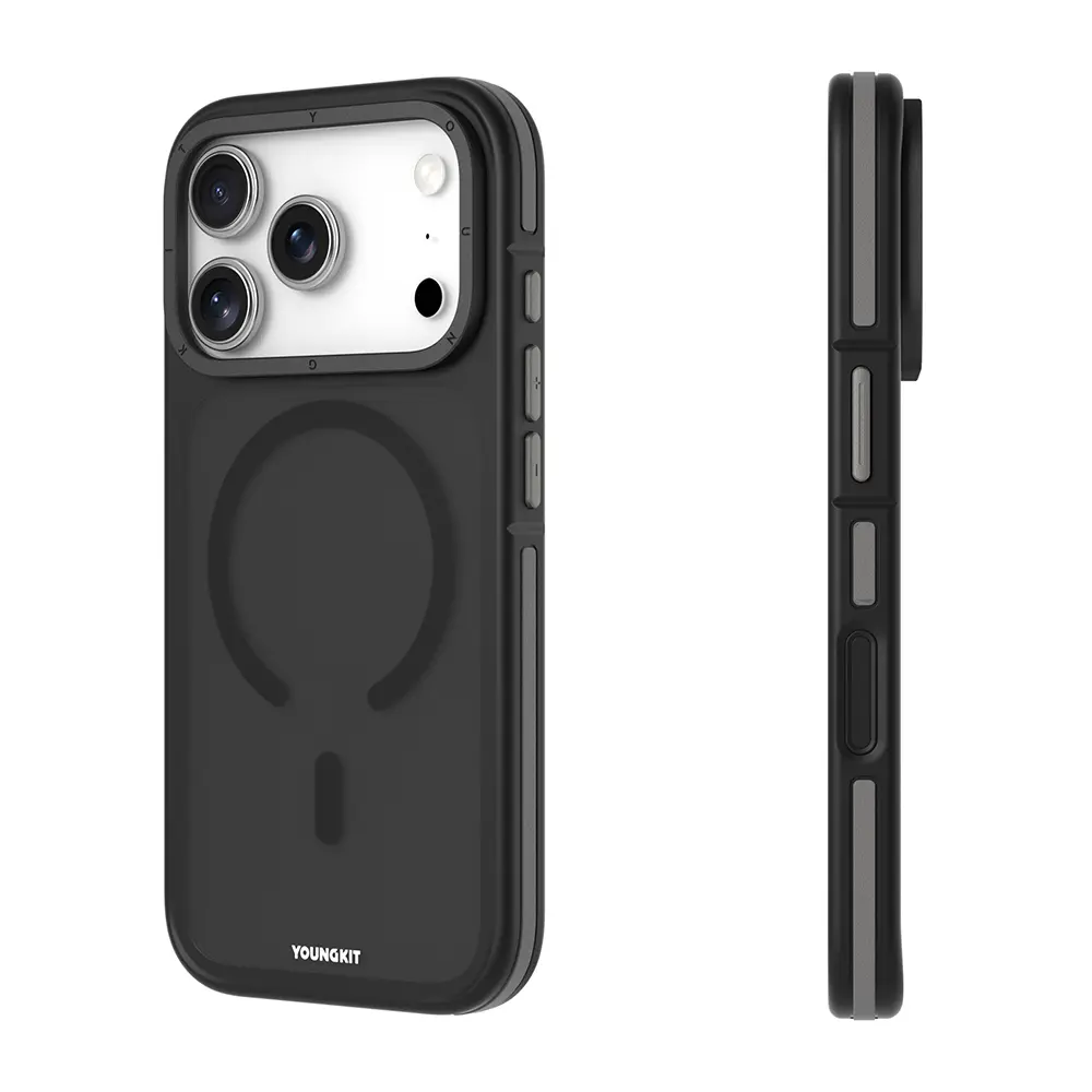 iPhone 17 Pro MagSafe Uyumlu Şeffaf Kılıf - Youngkit Rock Sand