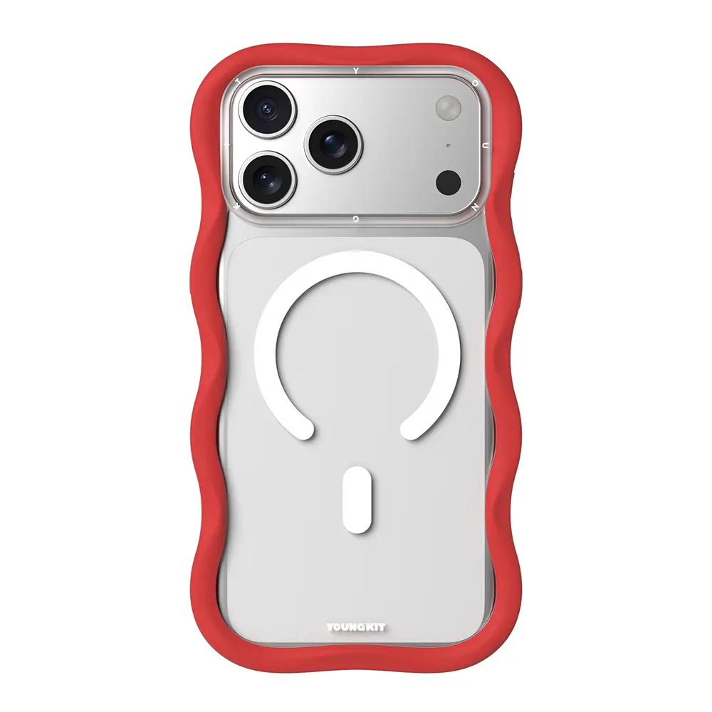 iPhone 17 Pro MagSafe Uyumlu Şeffaf Kılıf - Youngkit Wave Clear
