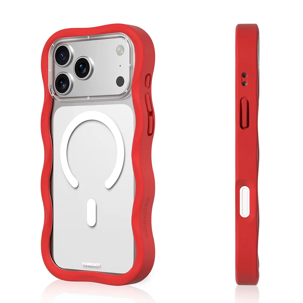 iPhone 17 Pro MagSafe Uyumlu Şeffaf Kılıf - Youngkit Wave Clear