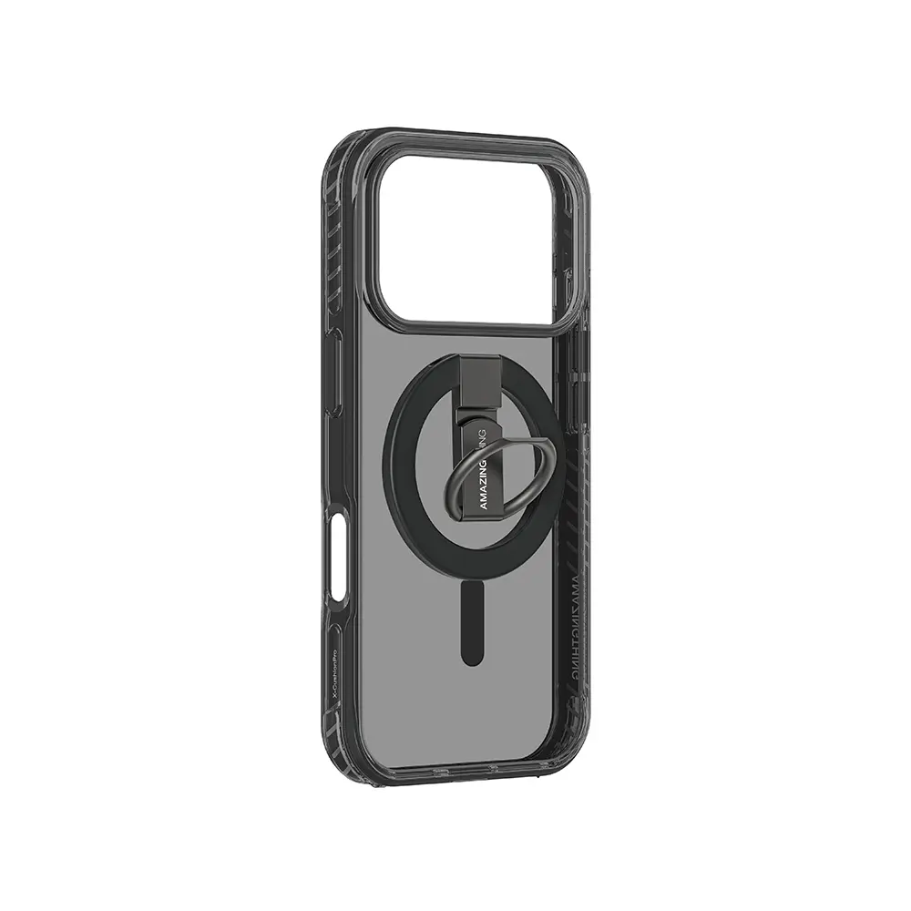 iPhone 17 Pro MagSafe Uyumlu Yüzük Standlı Şeffaf Kılıf - Amazingthing Titan Pro