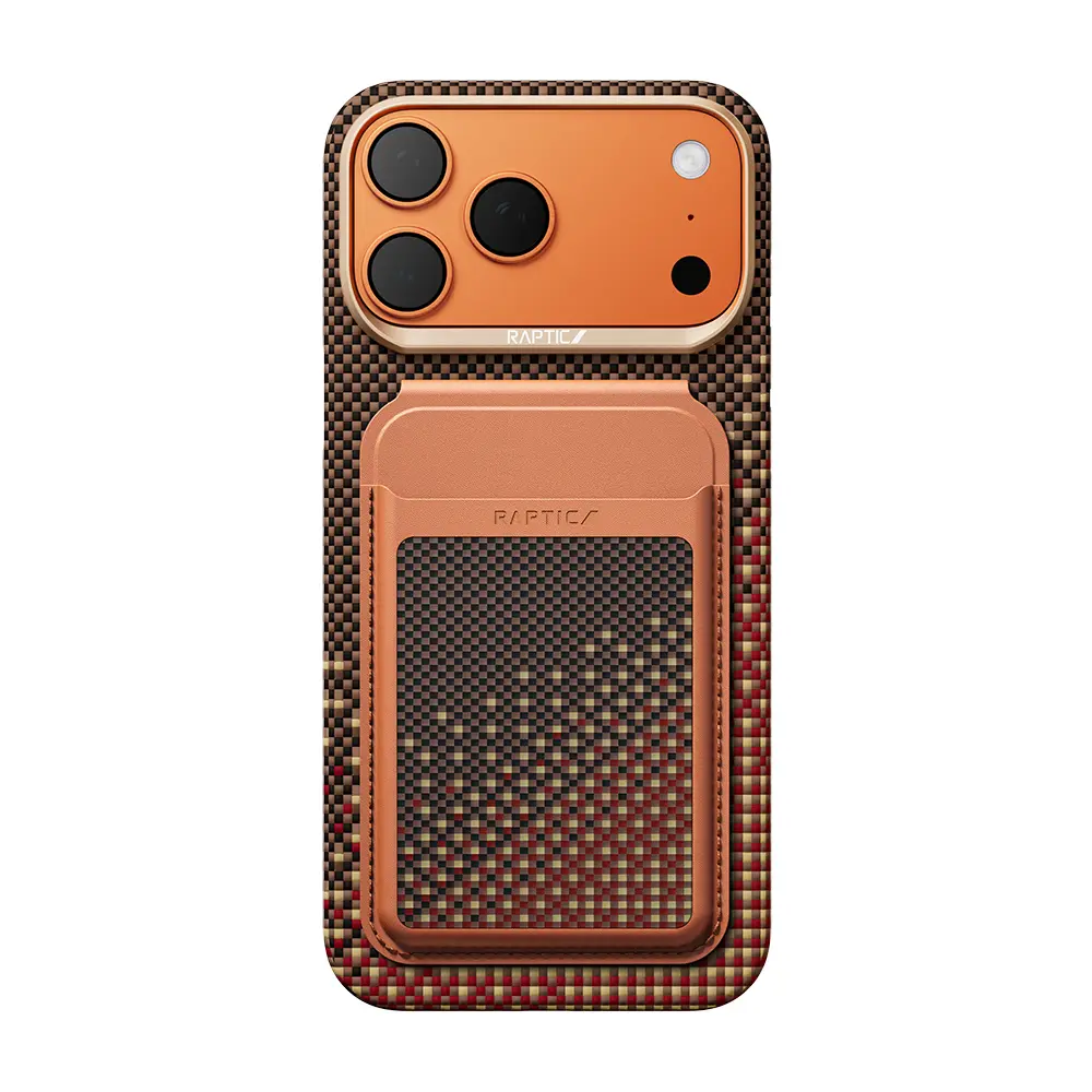 iPhone 17 Pro Kartlık Modüllü Aramid Dokulu Kılıf - Raptic 2in1 Bundle Kit Serenity