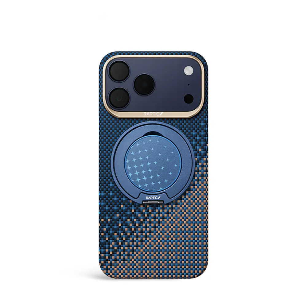 iPhone 17 Pro Manyetik Ring Standlı Aramid Kılıf - Raptic Serenity