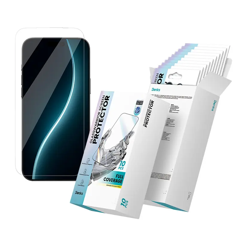 iPhone 17 Pro Max Cam Ekran Koruyucu, 0.3 mm Safir Kaplama - Benks Glass Warrior 10'lu Paket