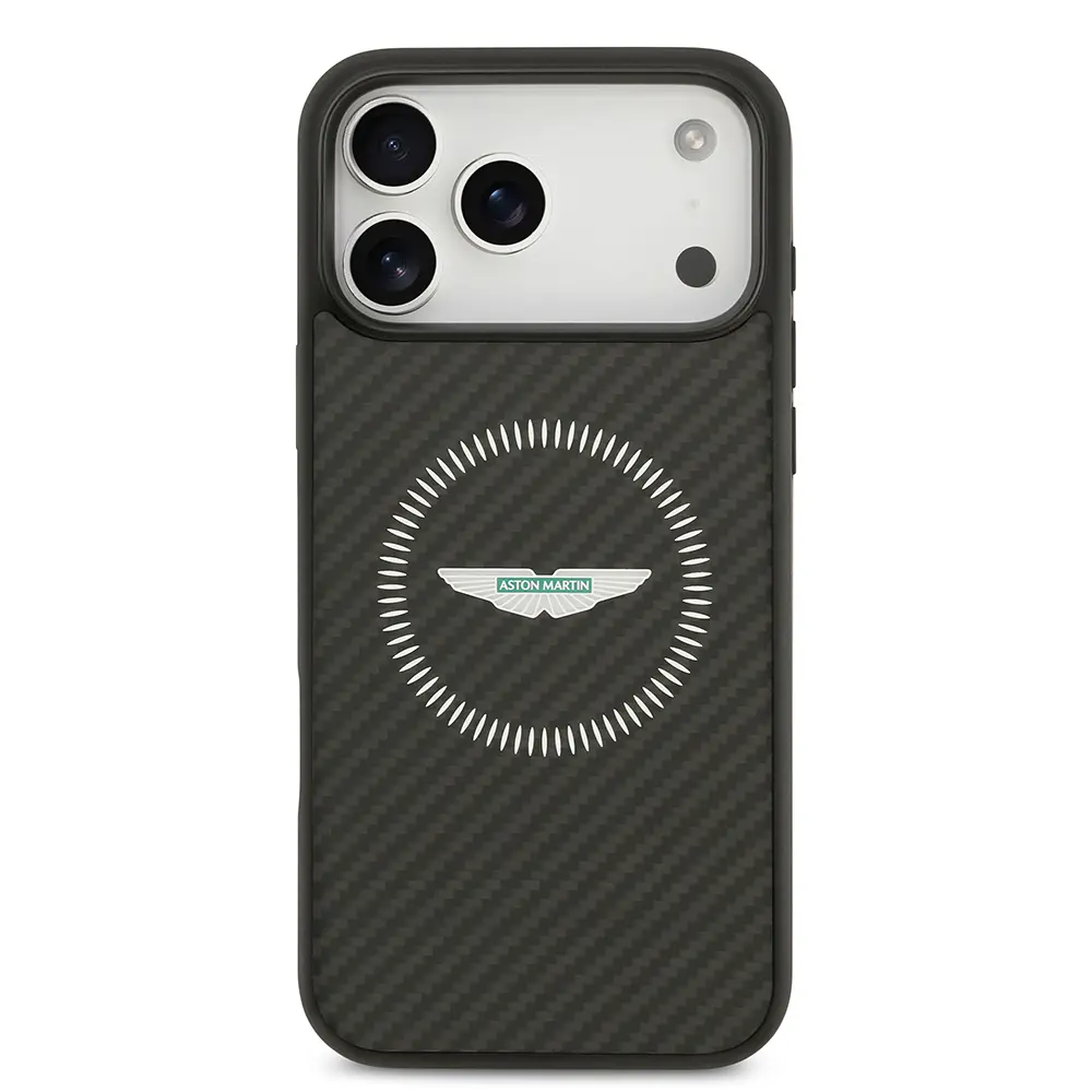 iPhone 17 Pro Max MagSafe Uyumlu Karbon Fiber Kılıf - Aston Martin
