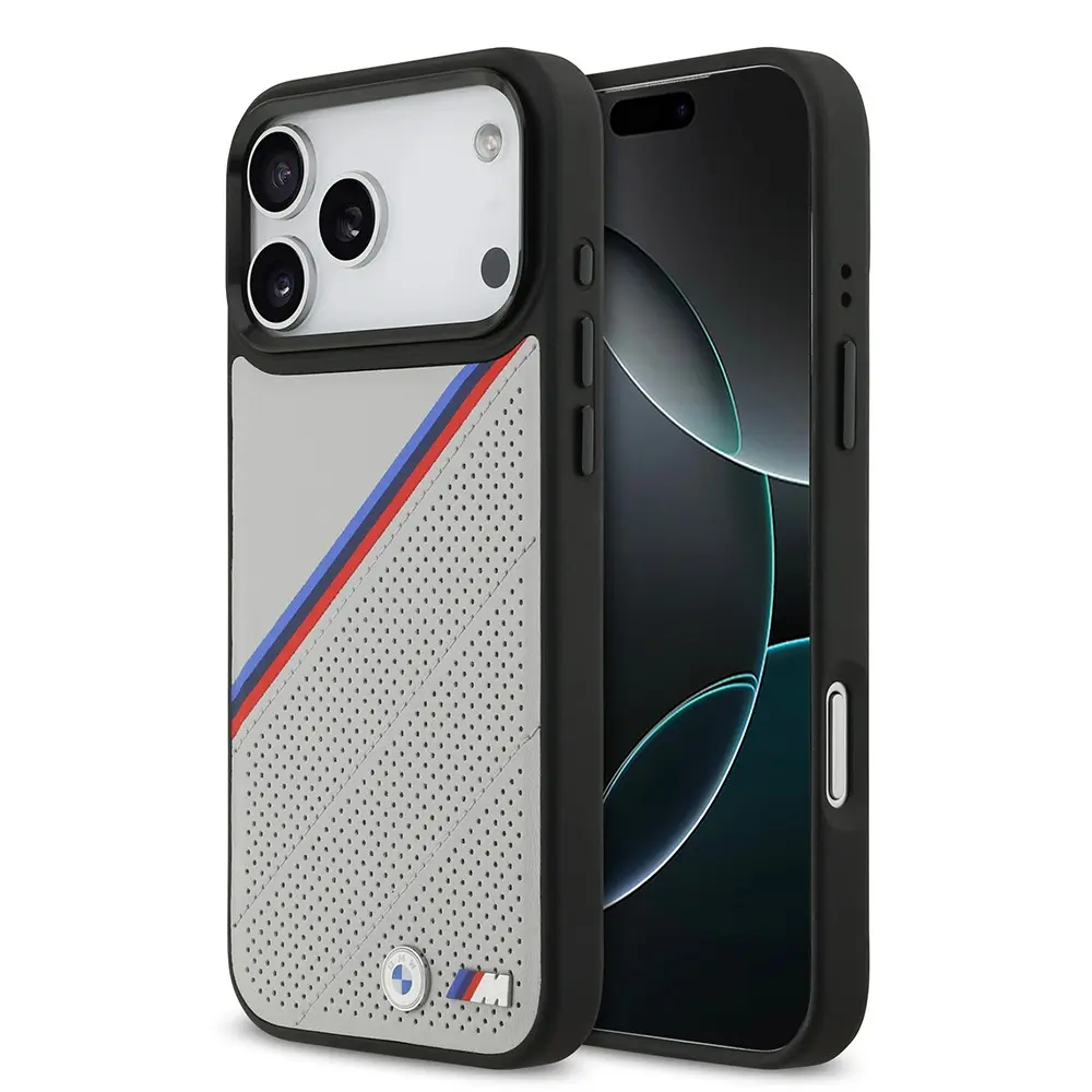 iPhone 17 Pro Max MagSafe Uyumlu Deri Kılıf - BMW M Logolu