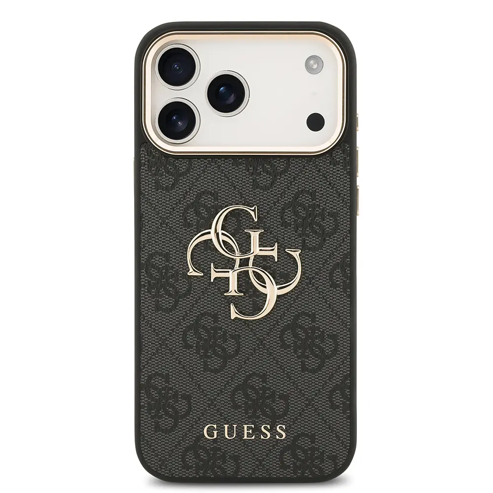 iPhone 17 Pro Max Lisanslı Kılıf, Gold Metal Kamera Çerçeveli - Guess 4G