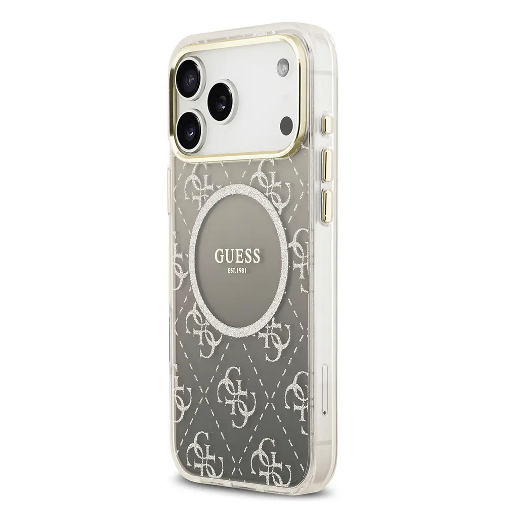 iPhone 17 Pro Max MagSafe Uyumlu Simli Silikon Kılıf - Guess 4G