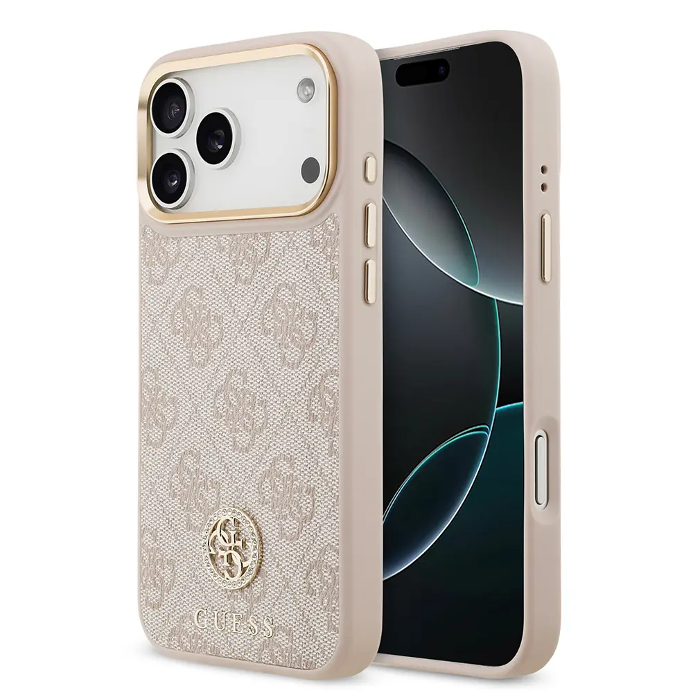 iPhone 17 Pro Max MagSafe Uyumlu Taşlı Kılıf - Guess 4G Logolu