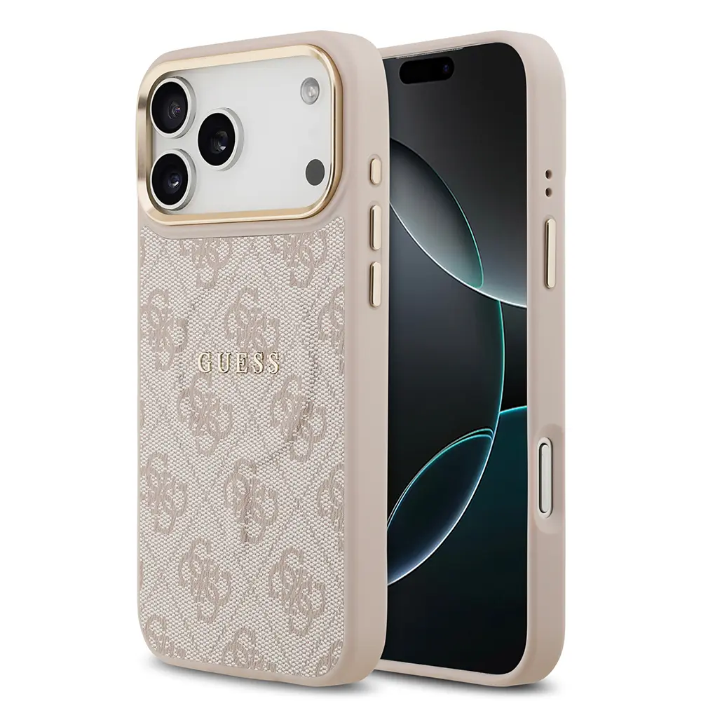 iPhone 17 Pro Max MagSafe Uyumlu PU Deri Kılıf - Guess 4G Logolu