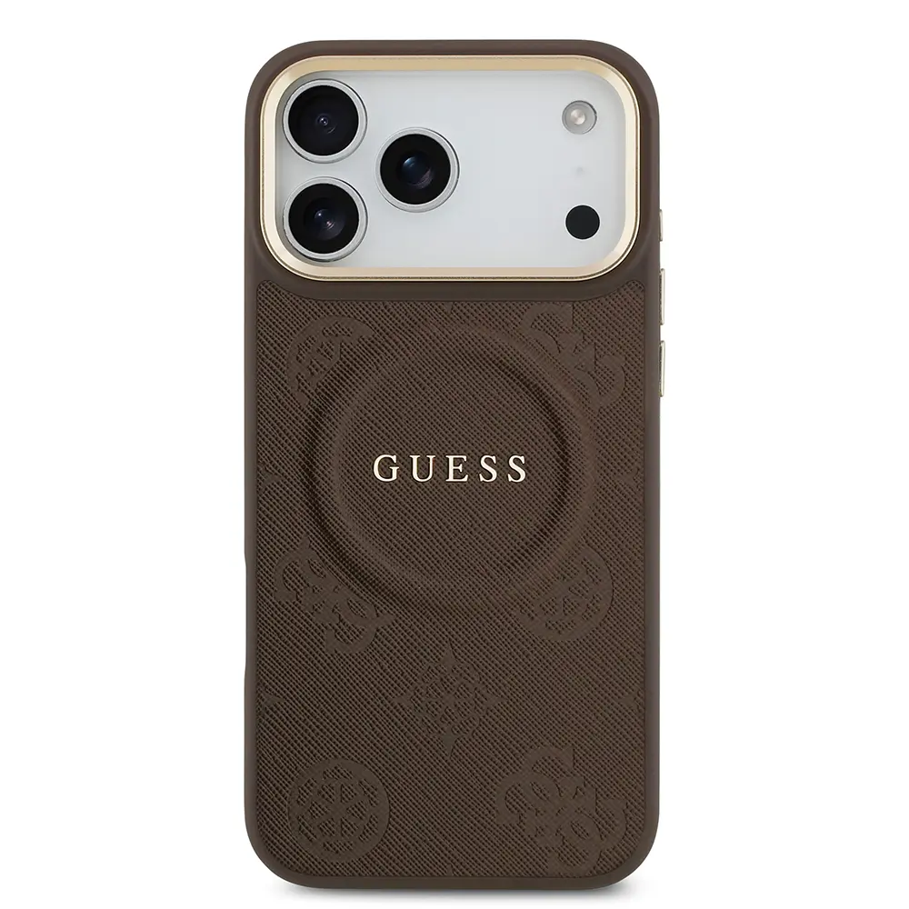 iPhone 17 Pro Max MagSafe Uyumlu PU Deri Kılıf - Guess Peony