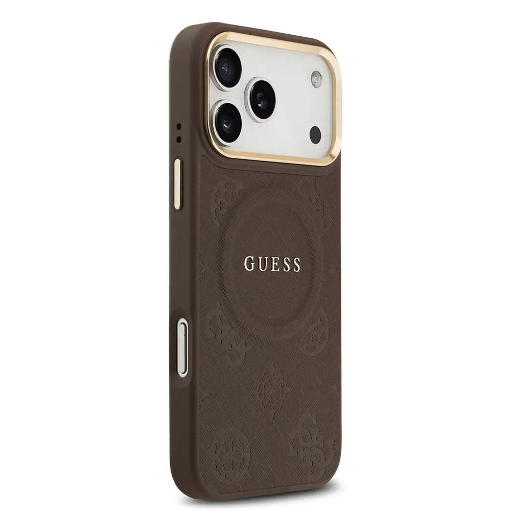 iPhone 17 Pro Max MagSafe Uyumlu PU Deri Kılıf - Guess Peony