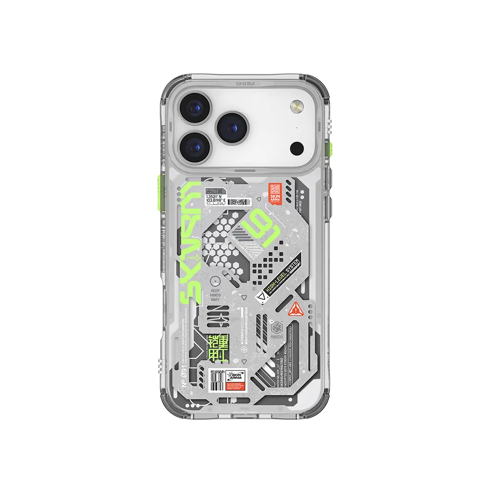 iPhone 17 Pro Max Desenli Şeffaf Airbag Tasarımlı Kılıf - Skinarma Spectra