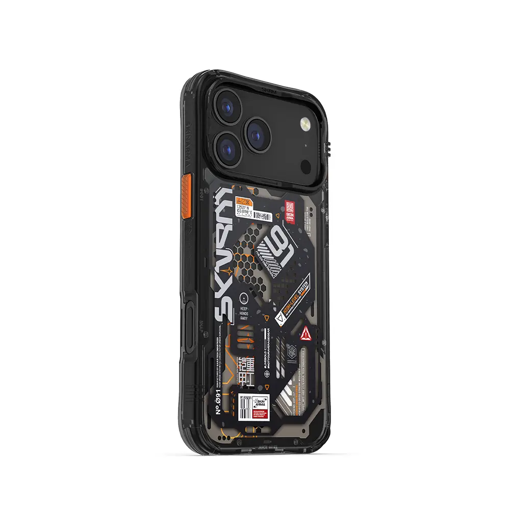 iPhone 17 Pro Max Desenli Şeffaf Airbag Tasarımlı Kılıf - Skinarma Spectra