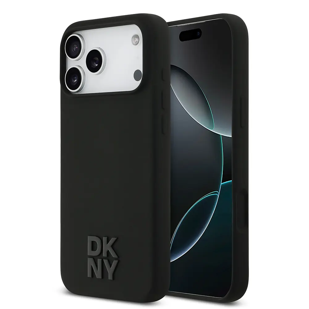 iPhone 17 Pro Max MagSafe Uyumlu Silikon Kılıf - DKNY Metal Logolu