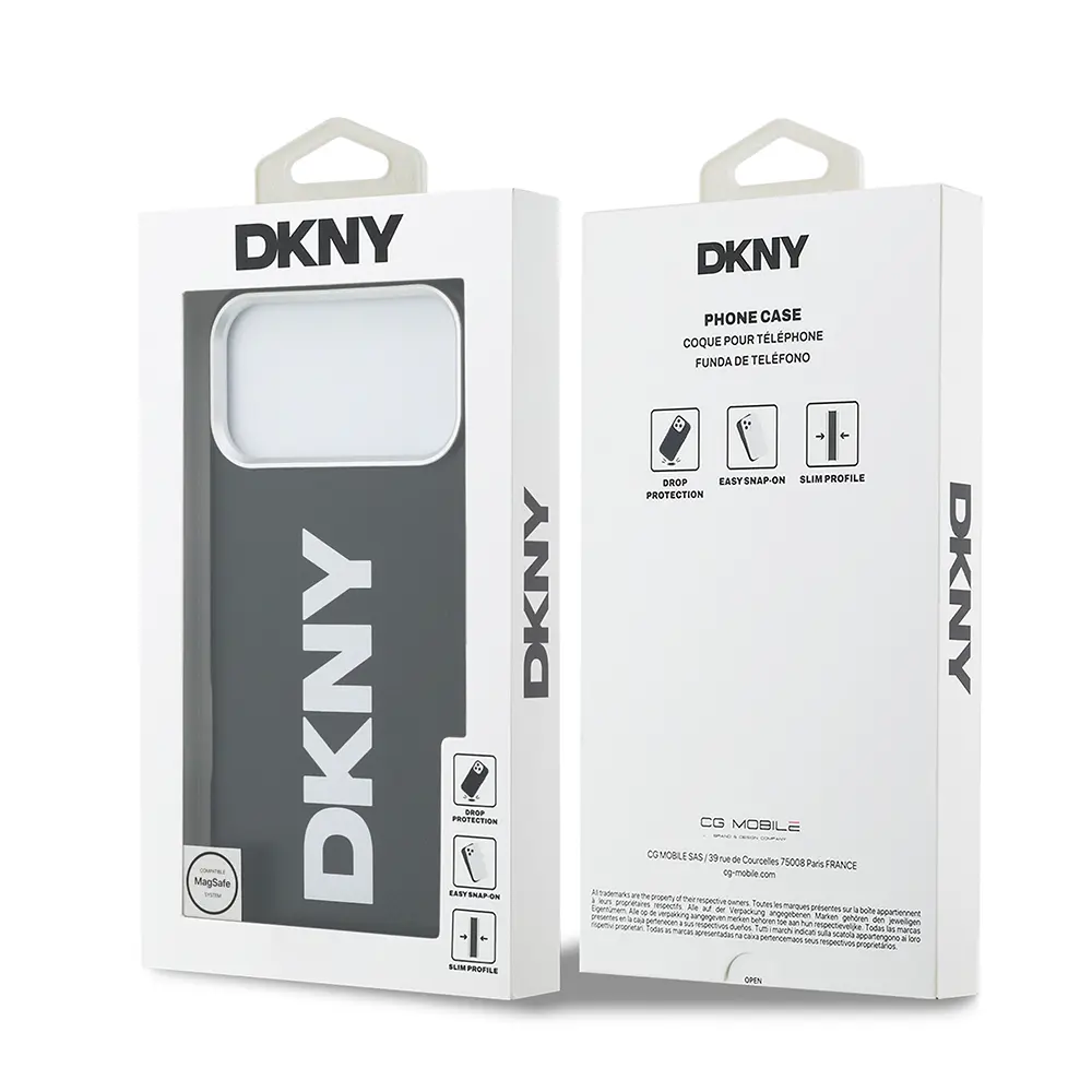 iPhone 17 Pro Max MagSafe Uyumlu PU Kılıf - DKNY Büyük Dikey Logolu