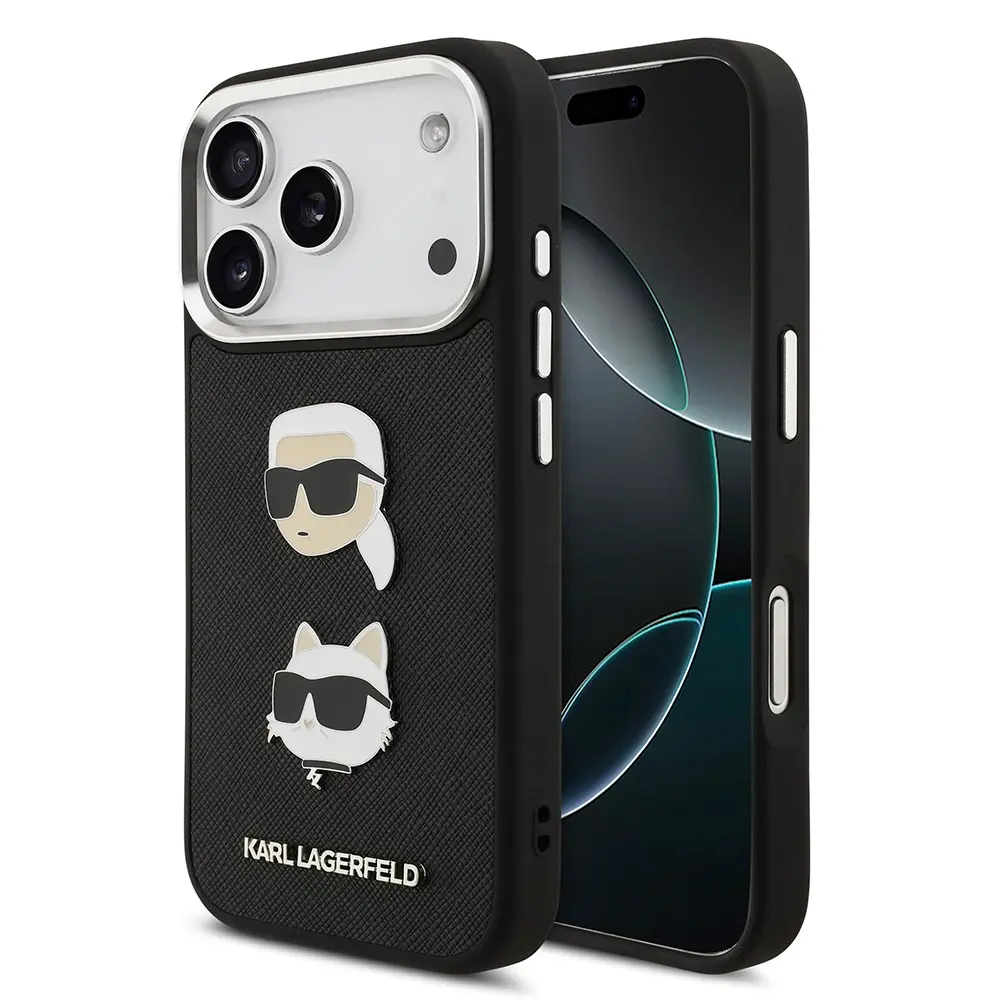 iPhone 17 Pro Max Kılıf, Metal Logolu ve İnce Yapı - Karl Lagerfeld K&C Heads Pin