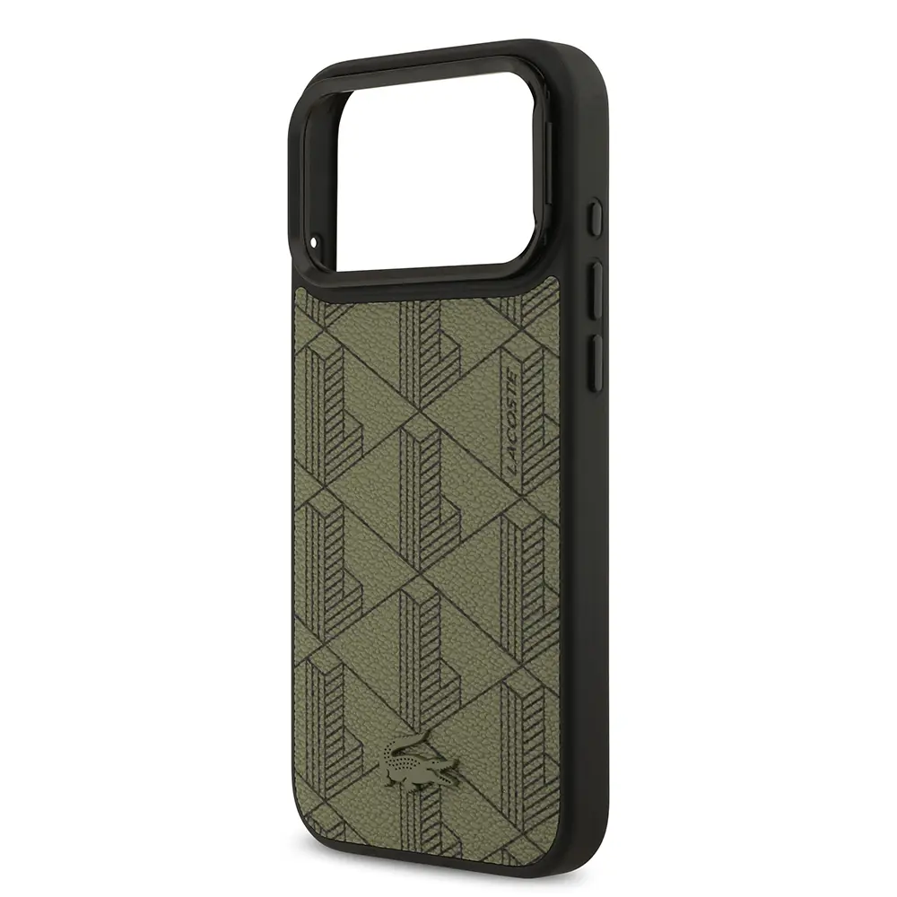 iPhone 17 Pro Max MagSafe Uyumlu Standlı PU Deri Kılıf - Lacoste Monogram