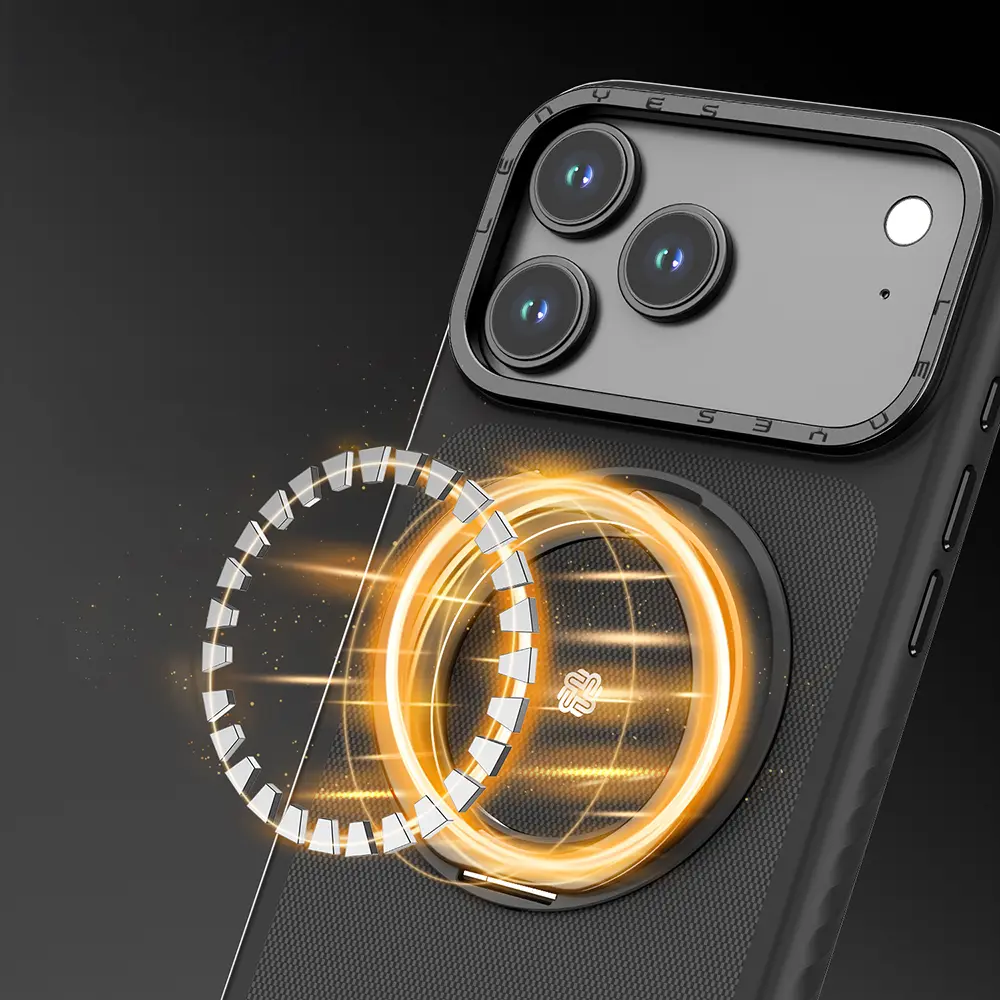 iPhone 17 Pro Max MagSafe Uyumlu Metal Standlı Kılıf - Lenyes CK225