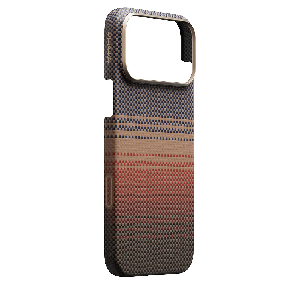 iPhone 17 Pro Max MagSafe Uyumlu Aramid Fiber Kılıf - Pitaka Tactile Woven Sunset-Moonrise