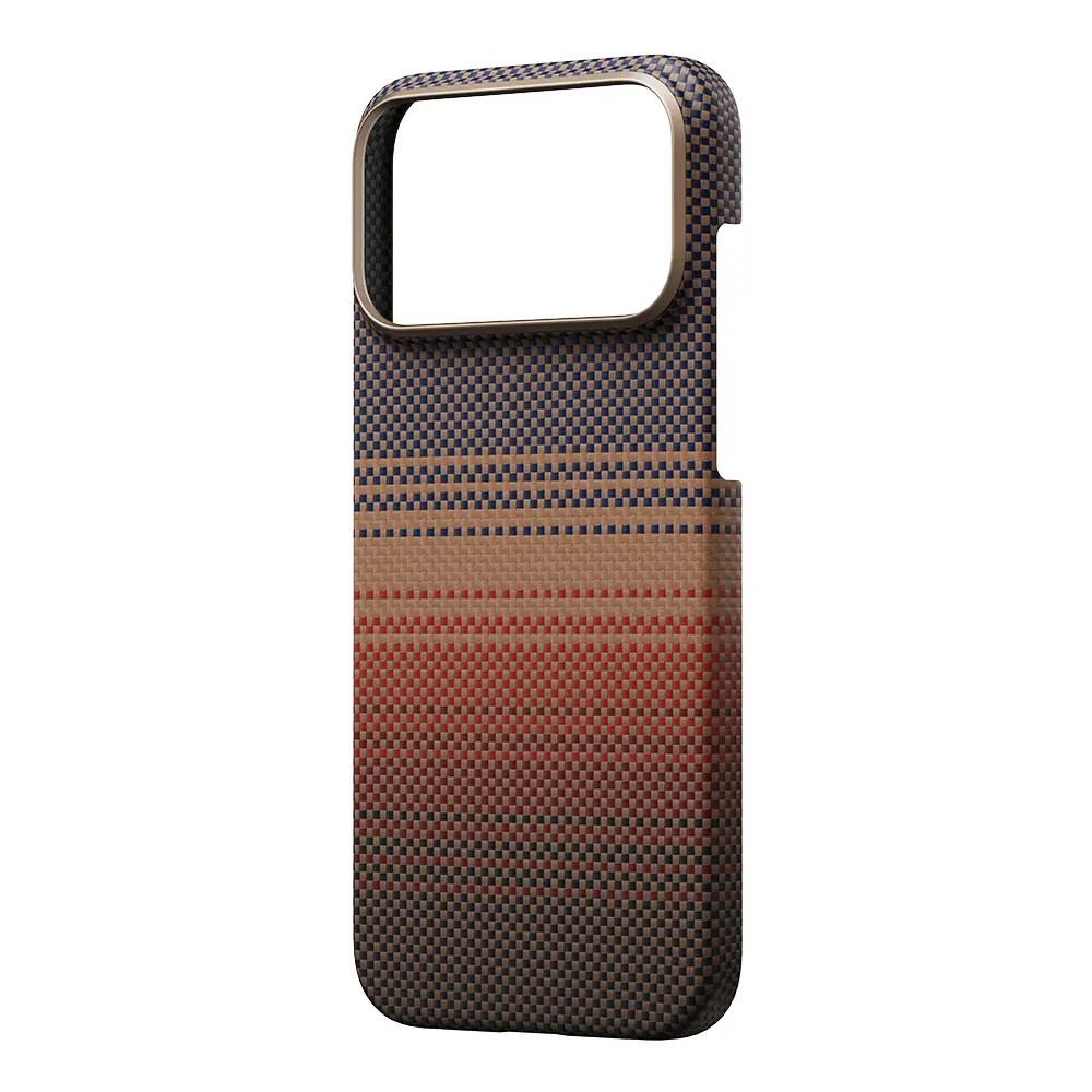 iPhone 17 Pro Max MagSafe Uyumlu Aramid Fiber Kılıf - Pitaka Tactile Woven Sunset-Moonrise