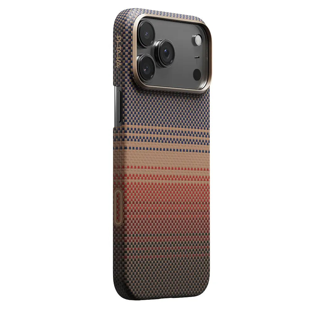 iPhone 17 Pro Max MagSafe Uyumlu Aramid Fiber Kılıf - Pitaka Tactile Woven Sunset-Moonrise