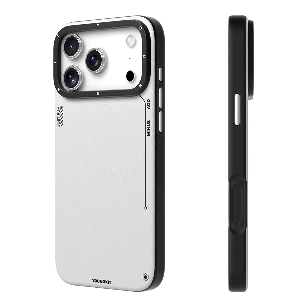 iPhone 17 Pro Max MagSafe Uyumlu Mat Deri Desenli Kılıf - Youngkit Tech Fashion