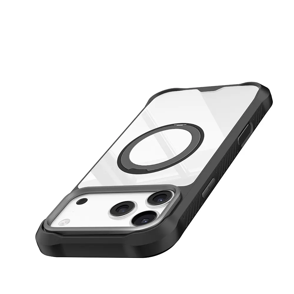 iPhone 17 Pro Max MagSafe Uyumlu Parmak Halkalı Standlı Kılıf - Mutural Obsidian
