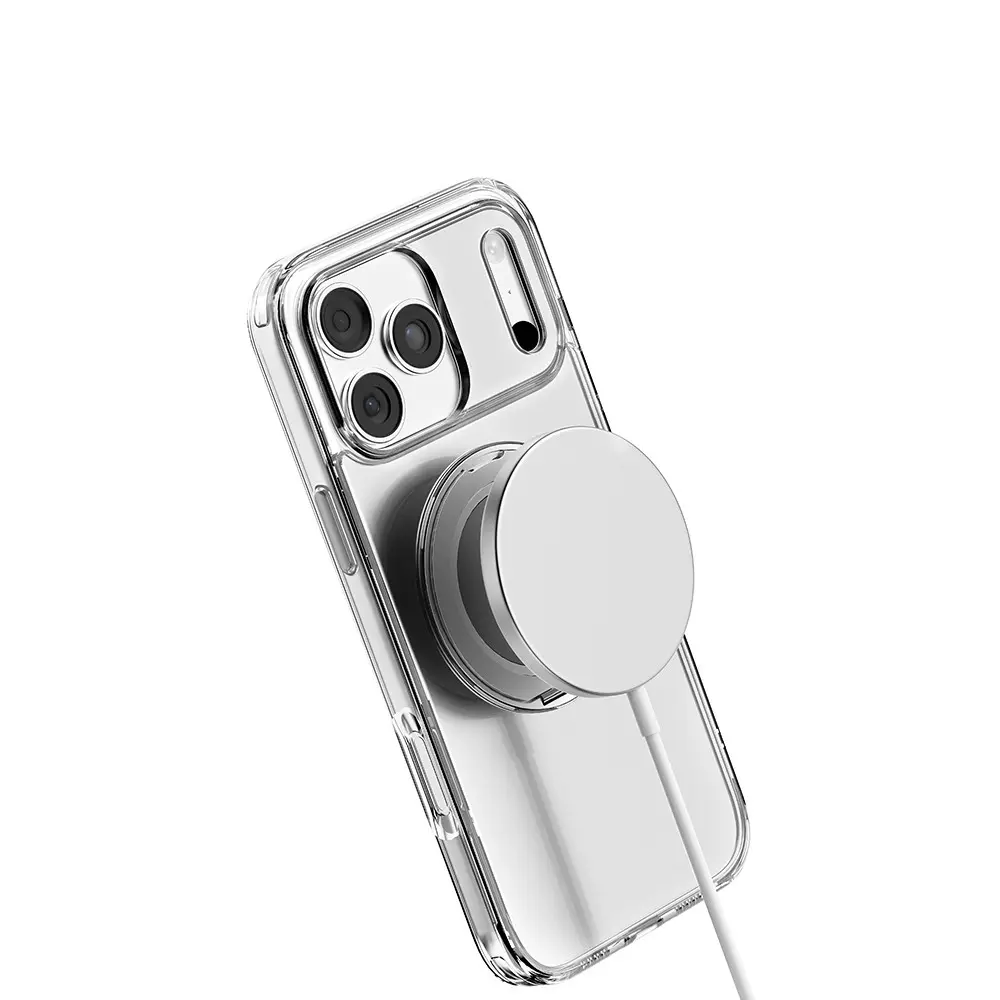 iPhone 17 Pro Max MagSafe Uyumlu Şeffaf Standlı Kılıf - Mutural Fresh