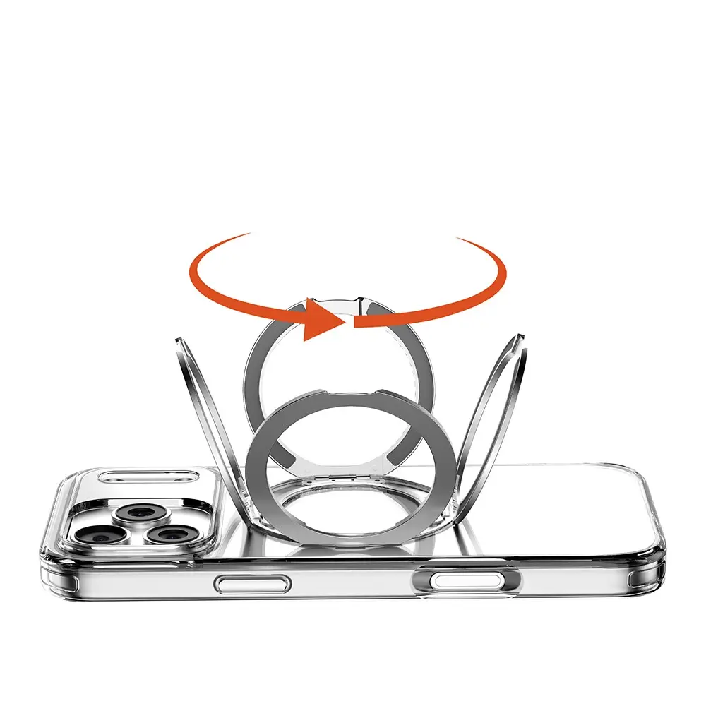 iPhone 17 Pro Max MagSafe Uyumlu Şeffaf Standlı Kılıf - Mutural Fresh