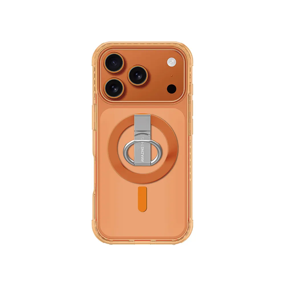 iPhone 17 Pro Max MagSafe Uyumlu Yüzük Standlı Şeffaf Kılıf - Amazingthing Titan Pro