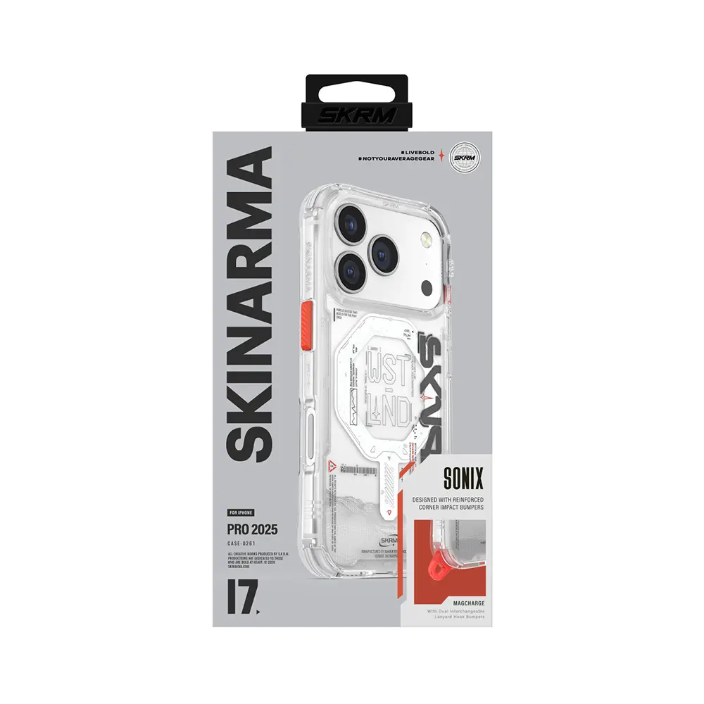 iPhone 17 Pro Max MagSafe Uyumlu Yazı Desenli Kılıf - Skinarma Sonix