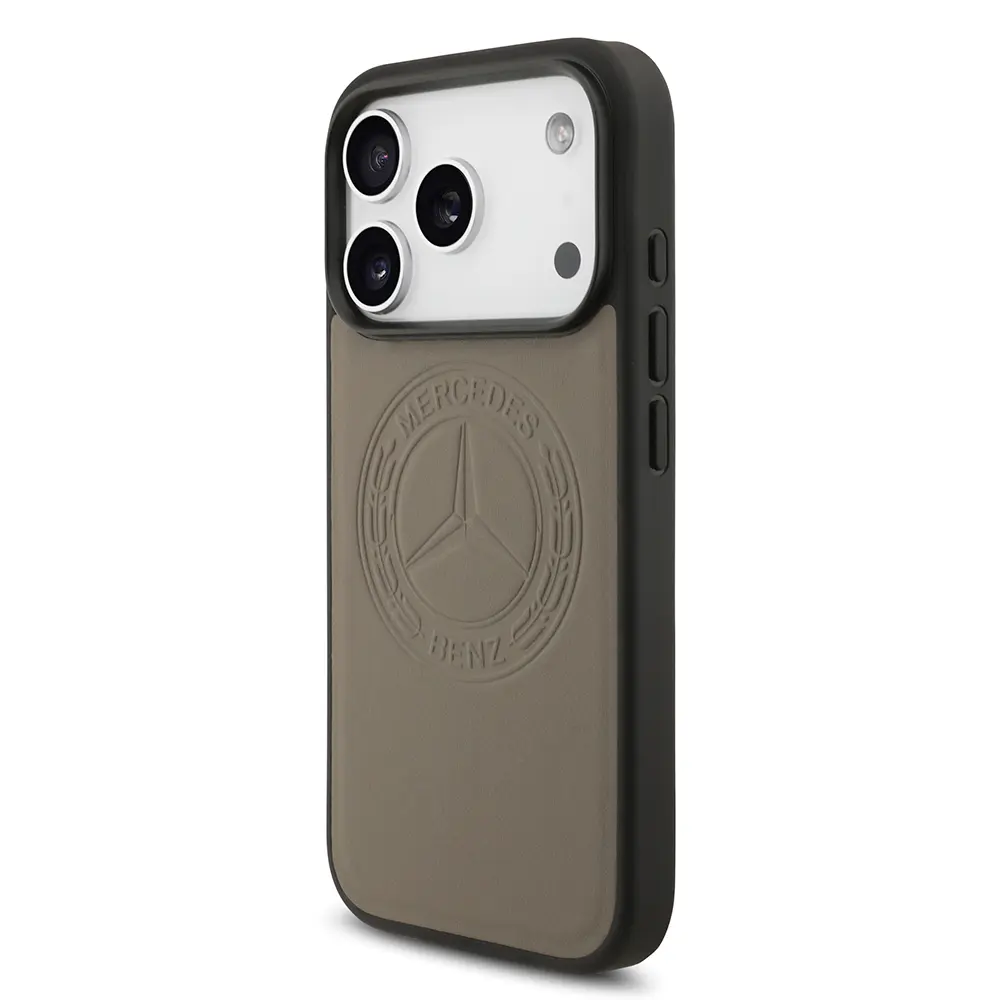 iPhone 17 Pro Max MagSafe Uyumlu Hakiki Deri Kılıf - Mercedes Benz Nostaljik Yıldız