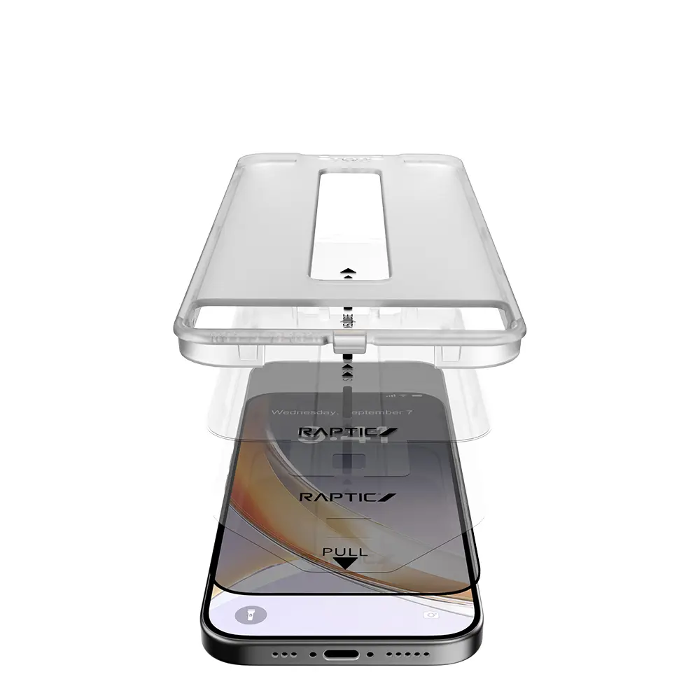 iPhone 17 Pro Hayalet Ekran Koruyucu, 2 Adet ve Uygulama Aparatlı - Raptic Air Glass 2.5D Privacy