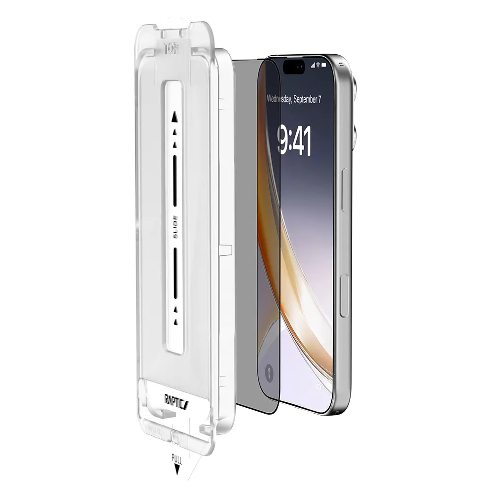 iPhone 17 Pro Hayalet Ekran Koruyucu, 2 Adet ve Uygulama Aparatlı - Raptic Air Glass 2.5D Privacy
