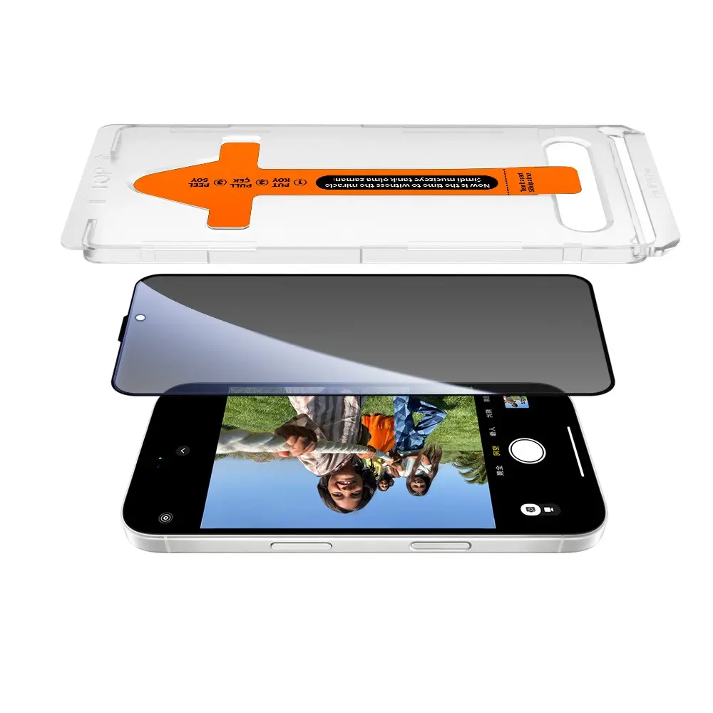 iPhone 17 Gizlilik Ekran Koruyucu Temperli Cam - Zore 2.5D Oliv Privacy