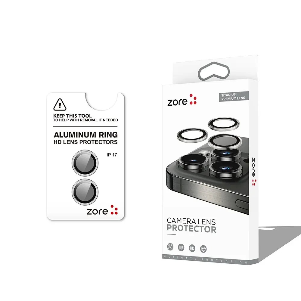 iPhone 17 Safir Kamera Lens Koruyucu, Parmak İzi Bırakmayan - Zore CL-12