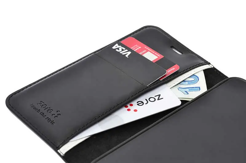 iPhone 17e Kapaklı Kartlık ve Standlı Kılıf - Zore Kar Deluxe