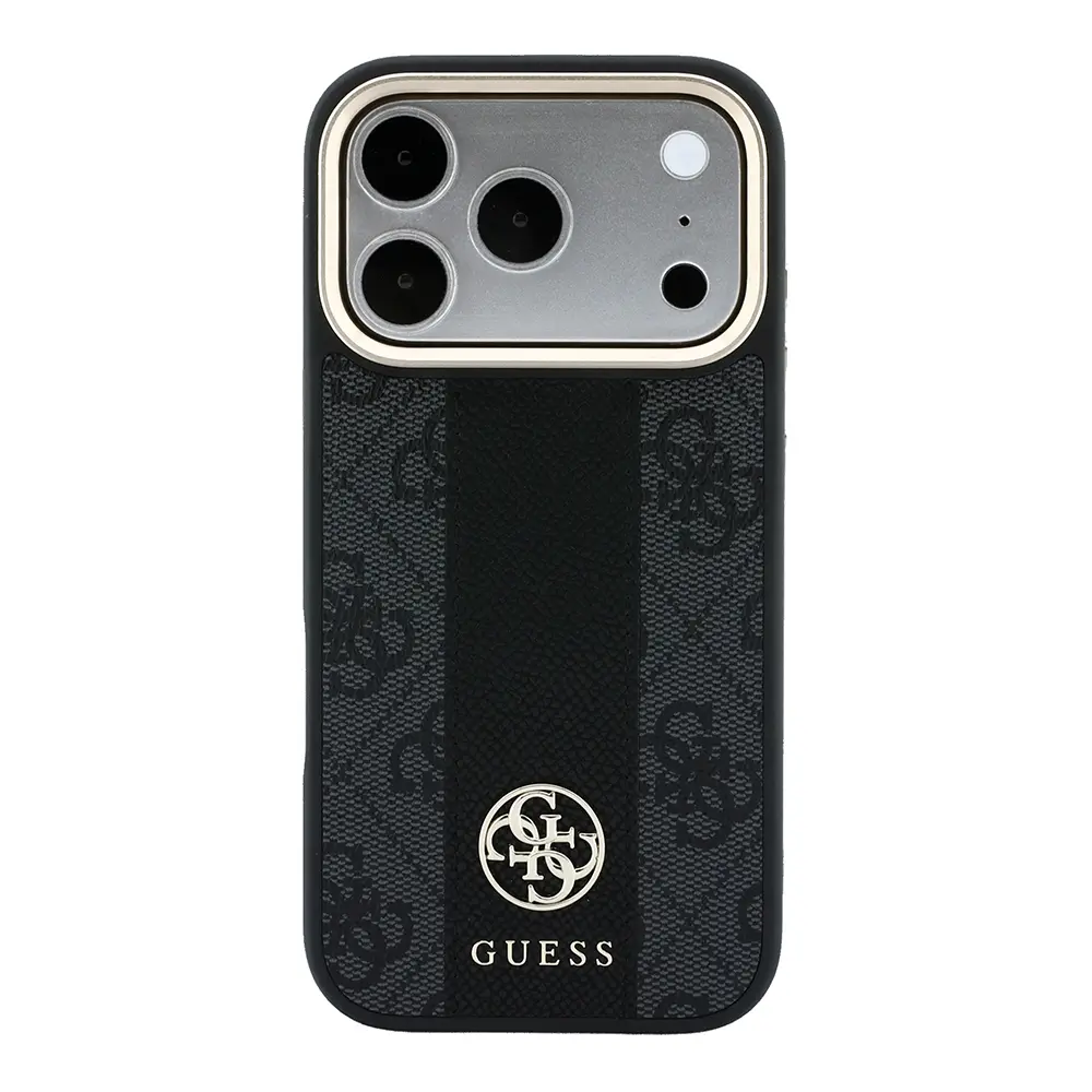 iPhone 18 Pro MagSafe Uyumlu Deri Kılıf - Guess 4G Desenli