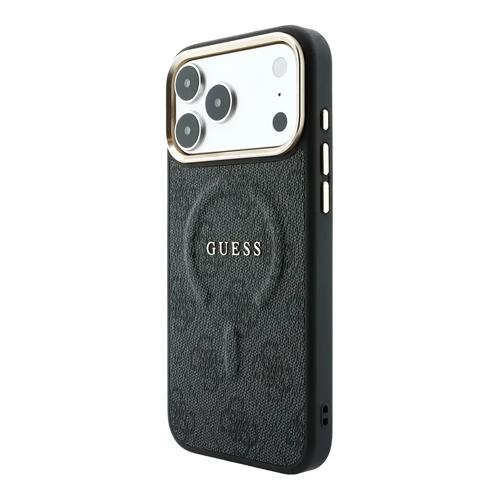 iPhone 18 Pro MagSafe Uyumlu Metal Kamera Çerçeveli Kılıf - Guess 4G Logolu