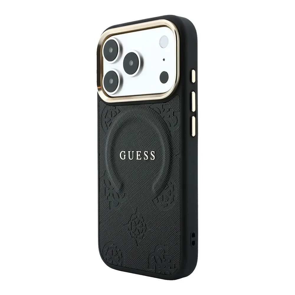 iPhone 18 Pro MagSafe Uyumlu PU Deri Kılıf - Guess Peony