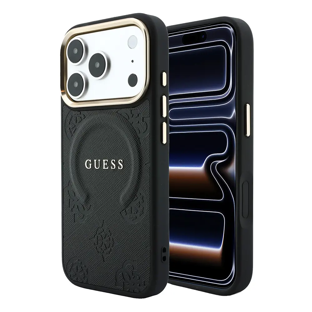 iPhone 18 Pro MagSafe Uyumlu PU Deri Kılıf - Guess Peony