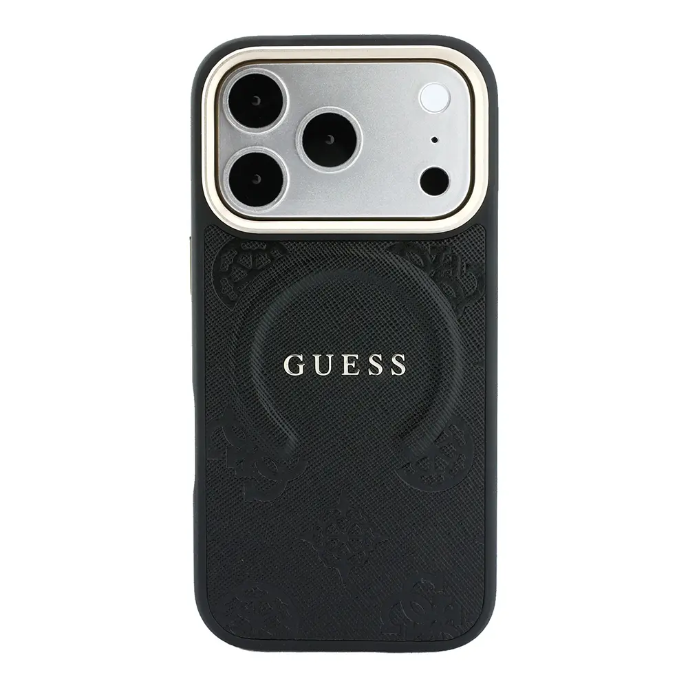 iPhone 18 Pro MagSafe Uyumlu PU Deri Kılıf - Guess Peony