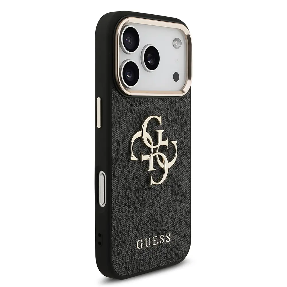 iPhone 18 Pro Guess Lisanslı Gold Metal Kamera Çerçeveli Kılıf
