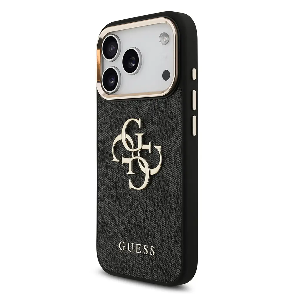 iPhone 18 Pro Guess Lisanslı Gold Metal Kamera Çerçeveli Kılıf