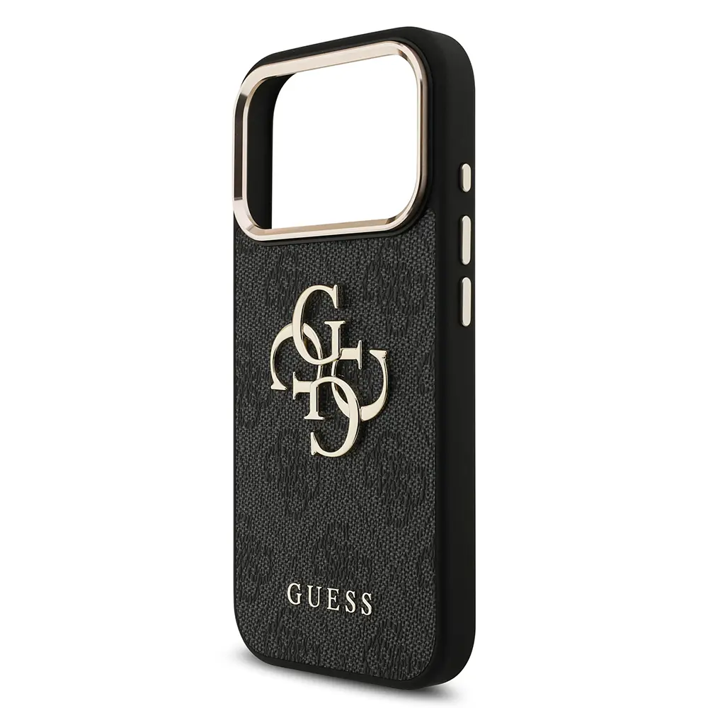 iPhone 18 Pro Guess Lisanslı Gold Metal Kamera Çerçeveli Kılıf